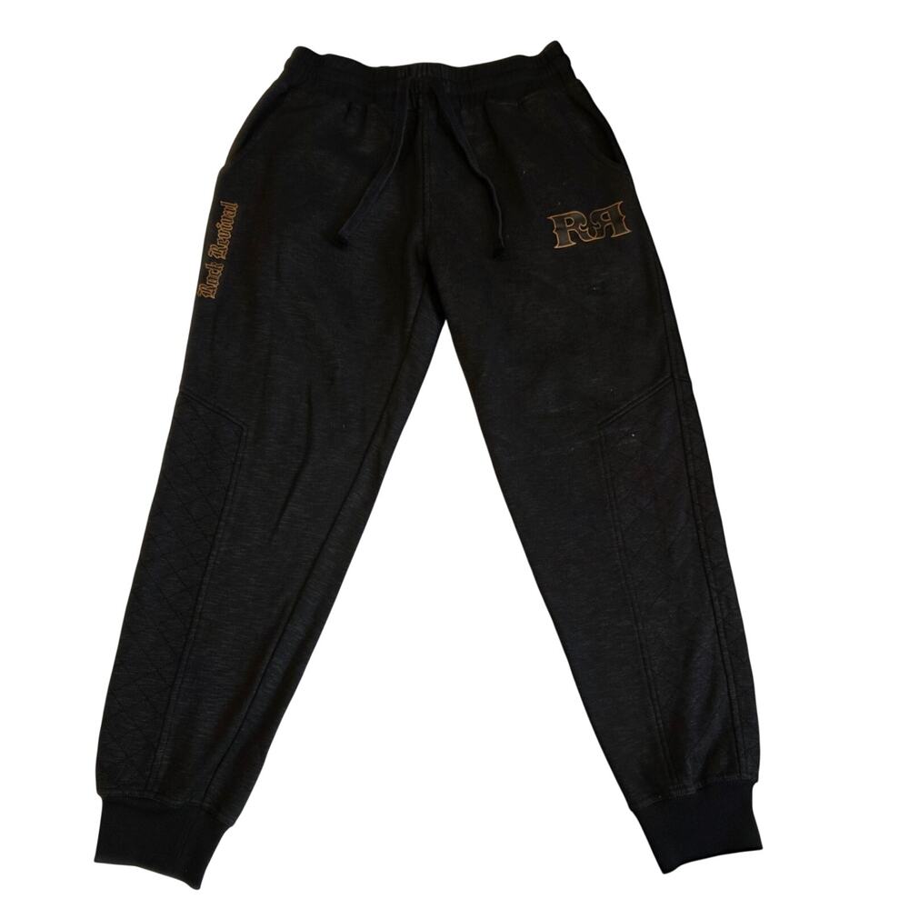 Rock Revival Men's Heathered Black Quilted Jogger Sweatpants Size‎ M